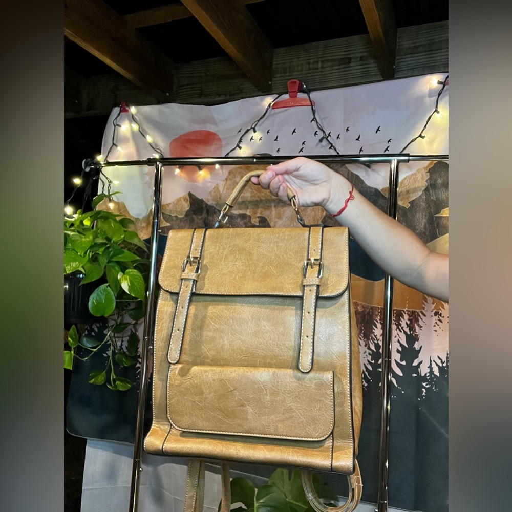 Leather backpack